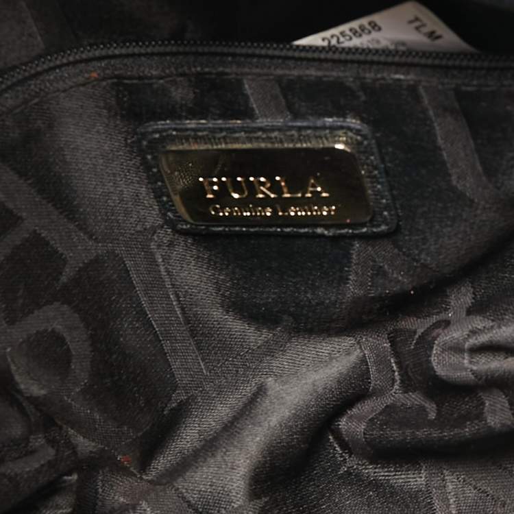 Pre Owned Furla Black Leather Piper Satchel