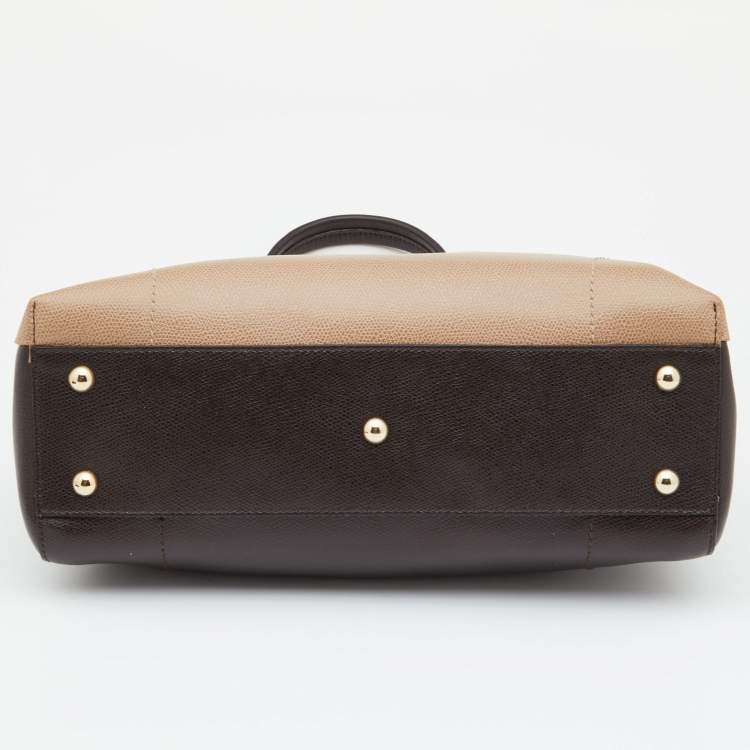 Pre Owned Furla Tri Color Leather Piper Cartella Top Handle Bag