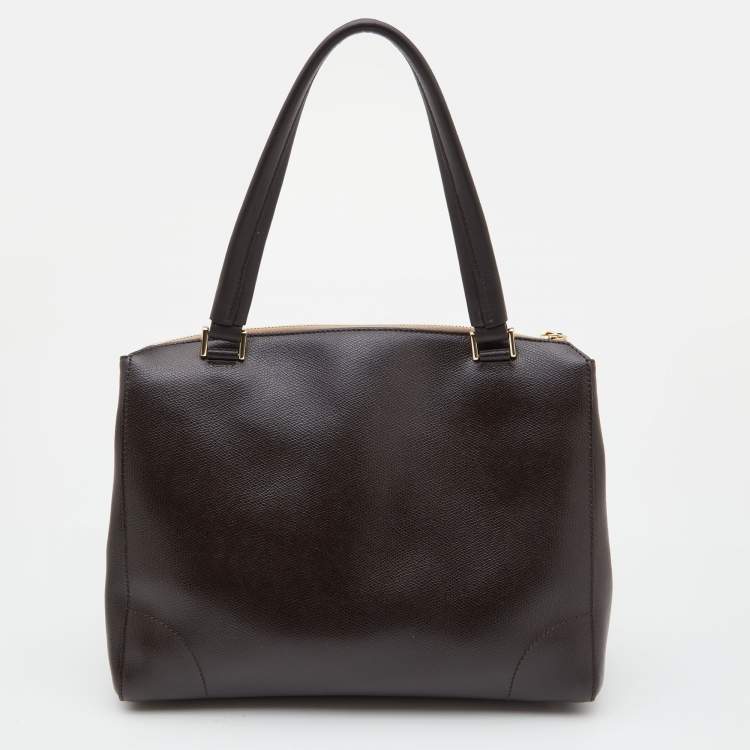 Pre Owned Furla Tri Color Leather Piper Cartella Top Handle Bag