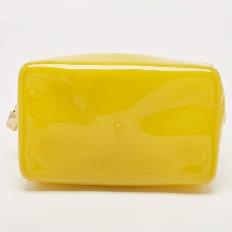 Pre Owned Furla Two Tone Yellow Rubber Medium Candy Satchel