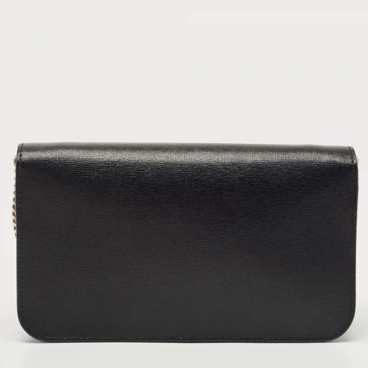 Pre Owned Furla Black Leather Bella Crossbody Bag 