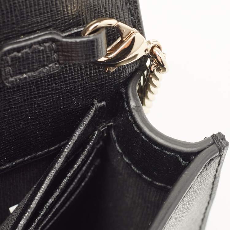 Pre Owned Furla Black Leather Bella Crossbody Bag 