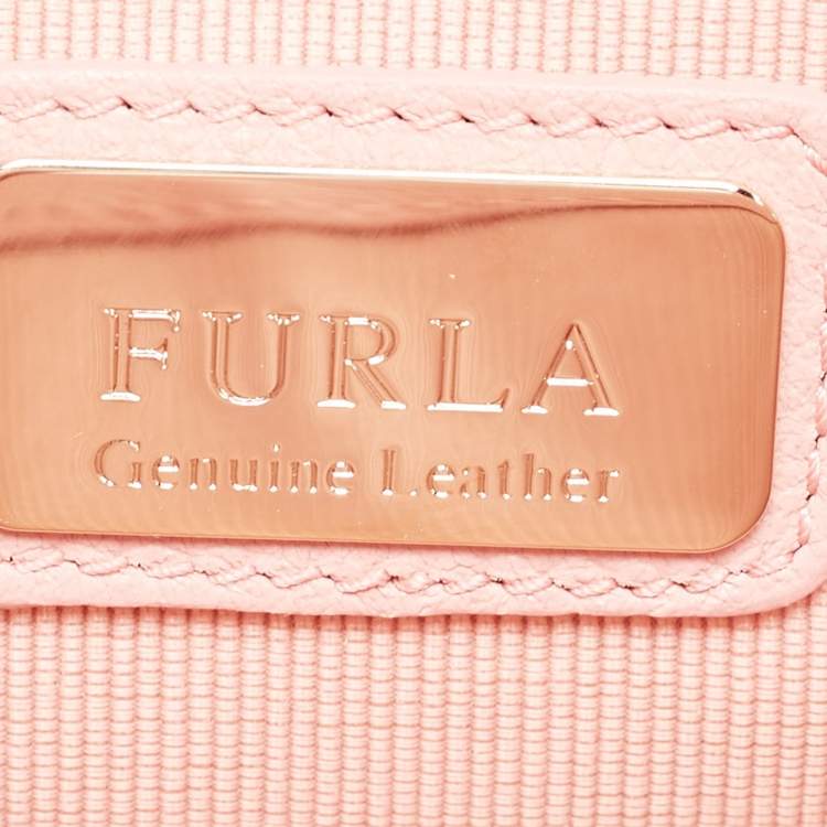 Pre Owned Furla Pink Leather Mini Metropolis Crossbody Bag