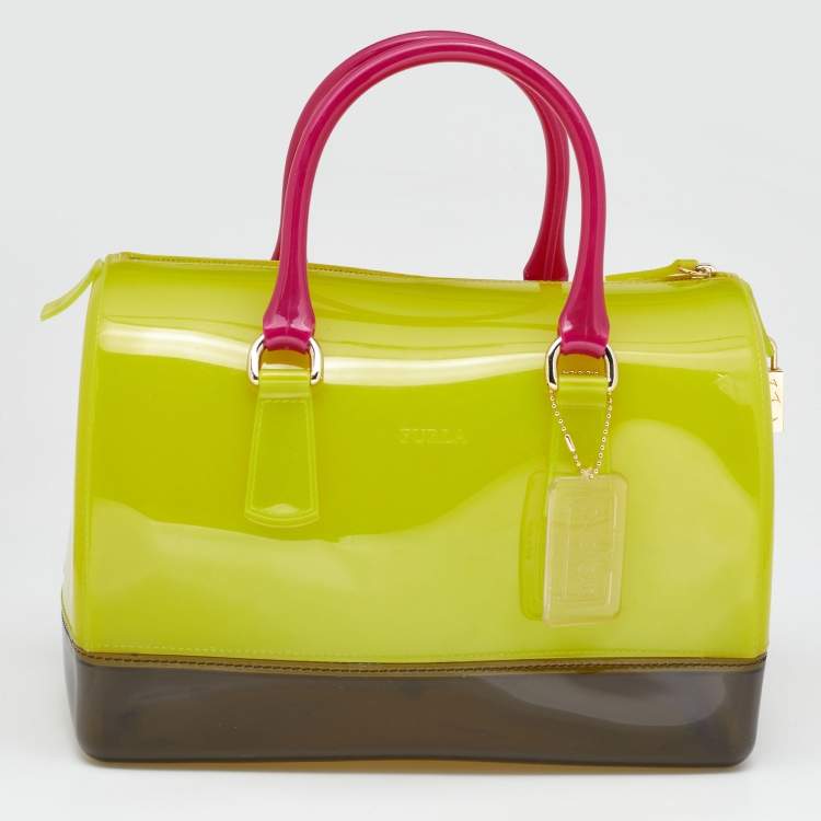 Pre Owned Furla Multicolor Rubber Candy Satchel 