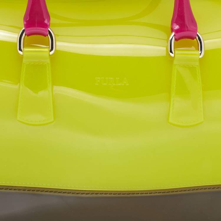 Pre Owned Furla Multicolor Rubber Candy Satchel 