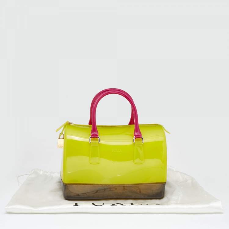 Pre Owned Furla Multicolor Rubber Candy Satchel 