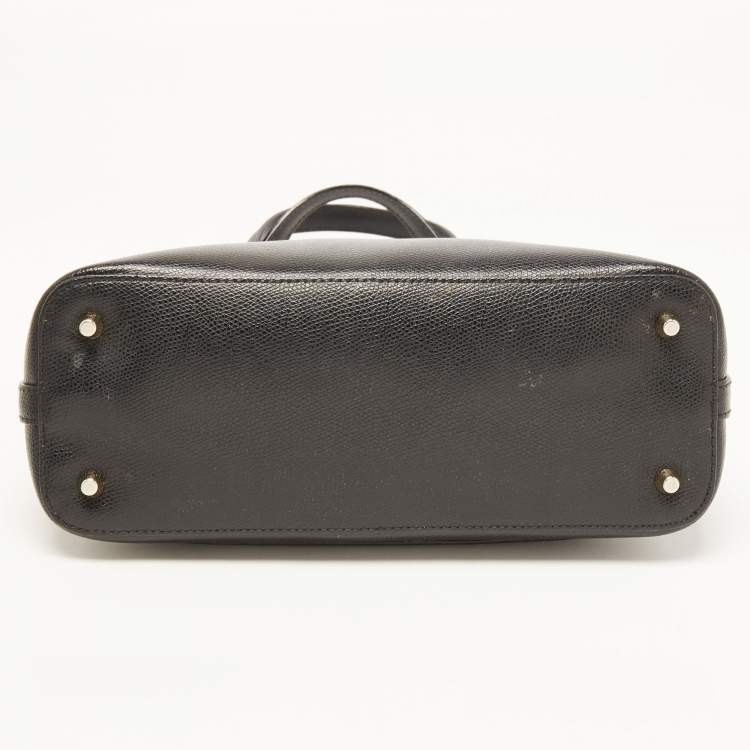 Pre Owned Furla Black Leather Small Piper Dome Satchel
