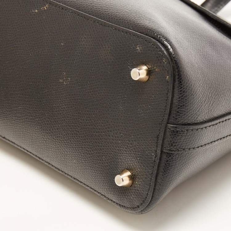 Pre Owned Furla Black Leather Small Piper Dome Satchel