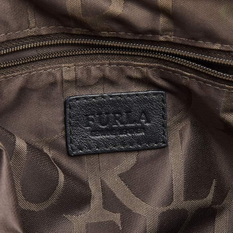 Pre Owned Furla Coral Orange Leather Alissa Satchel