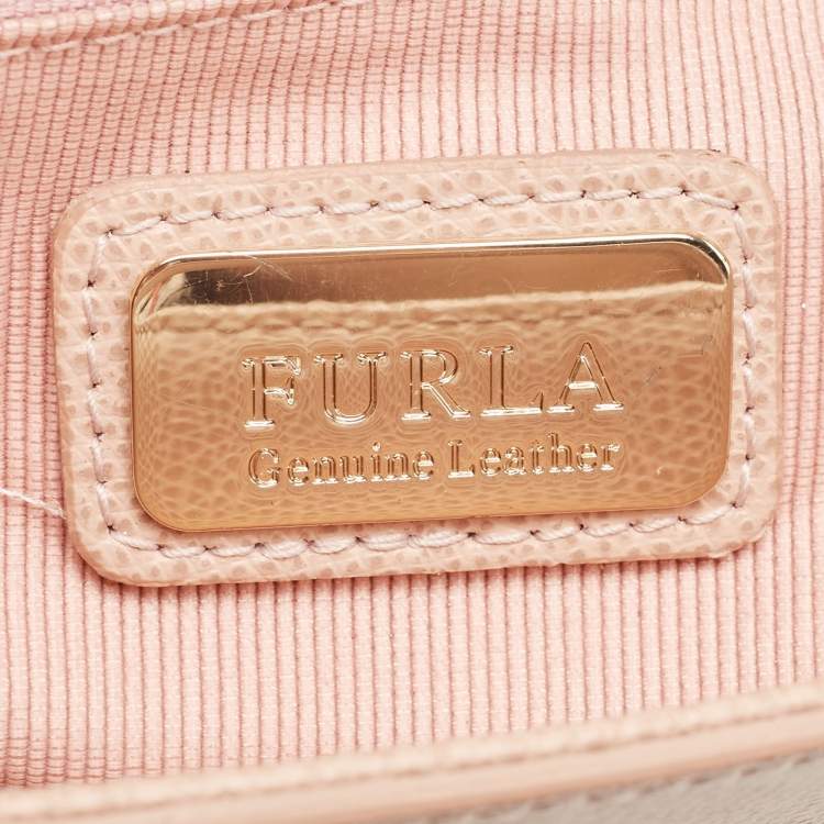 Pre Owned Furla Pink Leather Small Metropolis Tote