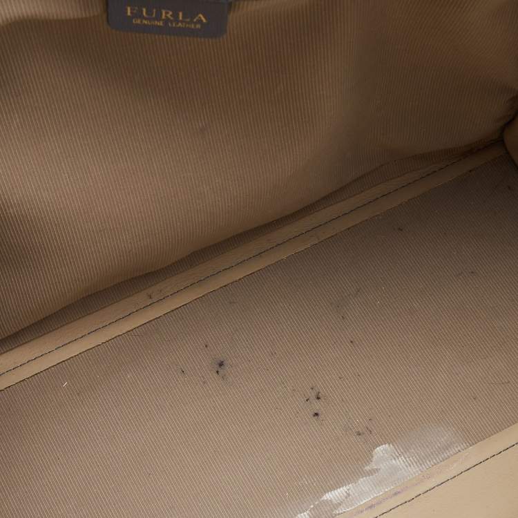 Pre Owned Furla Light Blue Leather Sally Tote