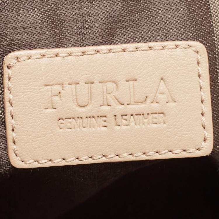 Pre Owned Furla Beige Leather Melissa Shopping Tote