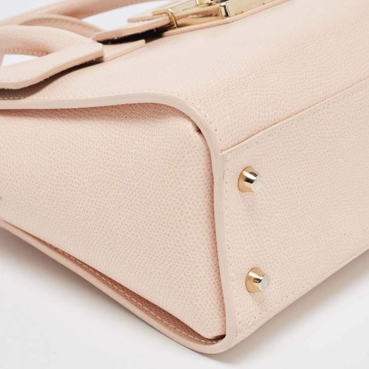 Pre Owned Furla Light Pink Leather Small Metropolis Tote