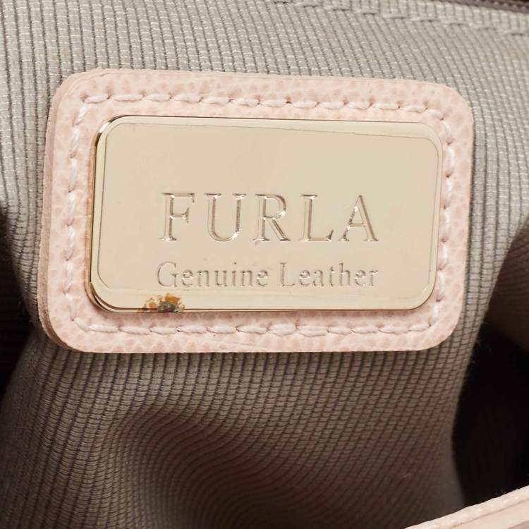 Pre Owned Furla Light Pink Leather Small Metropolis Tote