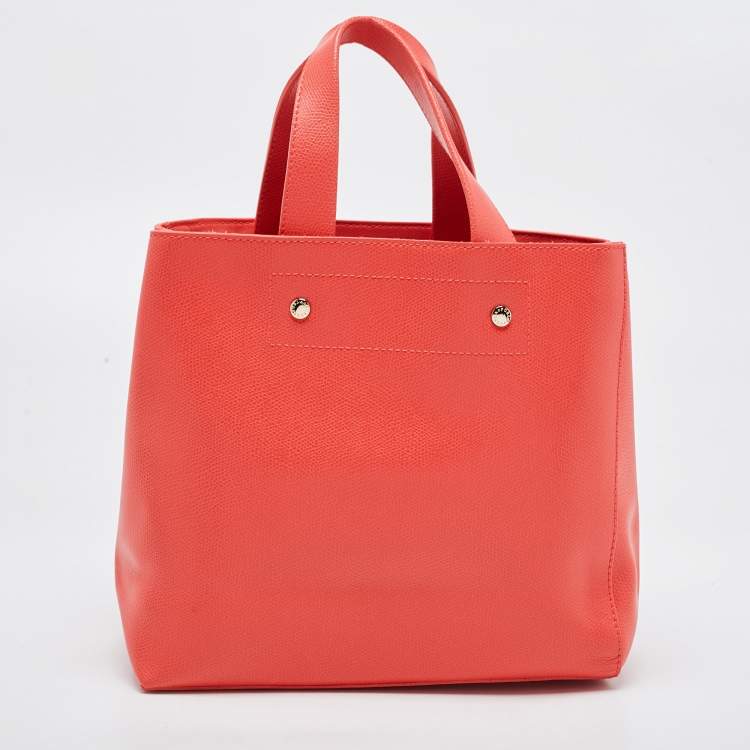 Pre Owned Furla Orange Leather Tote