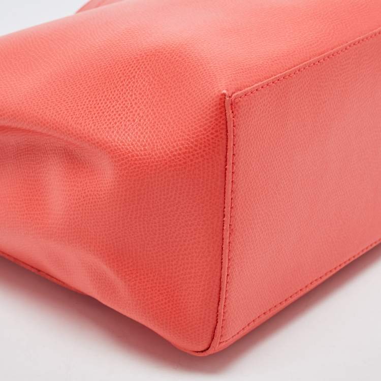 Pre Owned Furla Orange Leather Tote