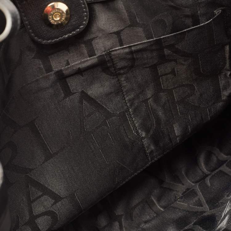 Pre Owned Furls Black Leather Chain Link Shopper Tote 