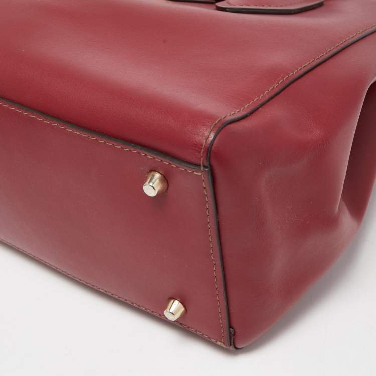 Pre Owned Furla Red Leather Metropolis Tote