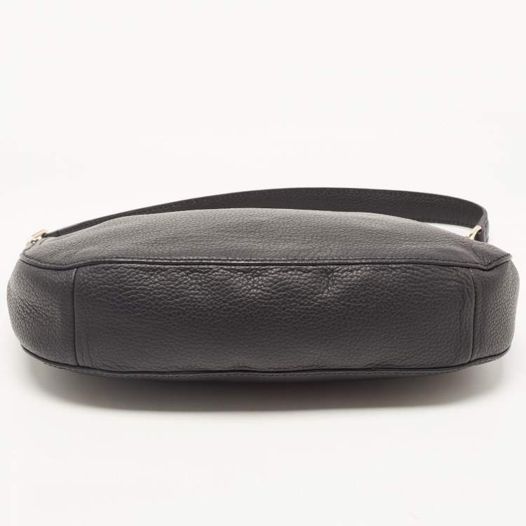Pre Owned Furla Black Leather Zip Crossbody Bag