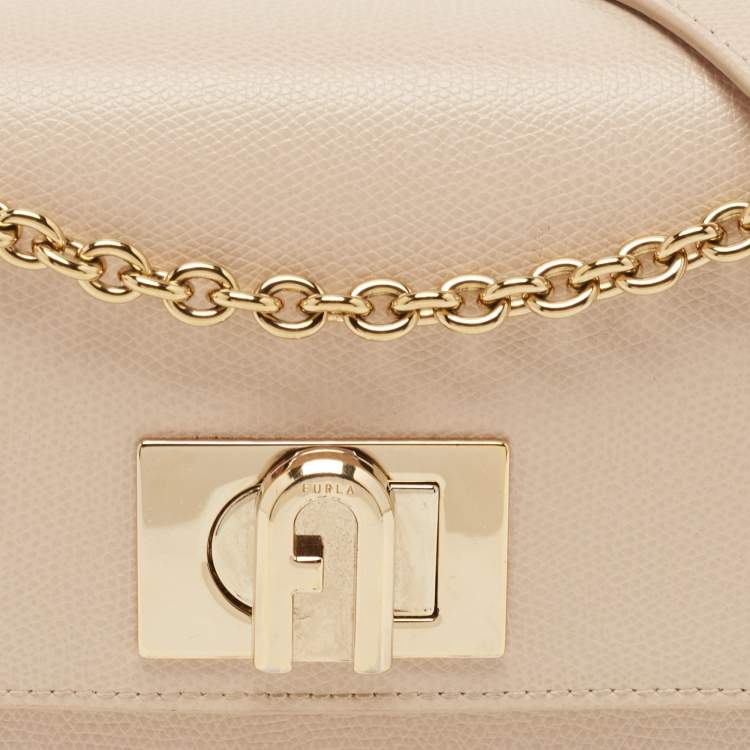 Pre Owned Furla Beige Leather Metropolis Shoulder Bag