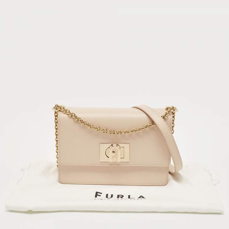 Pre Owned Furla Beige Leather Metropolis Shoulder Bag