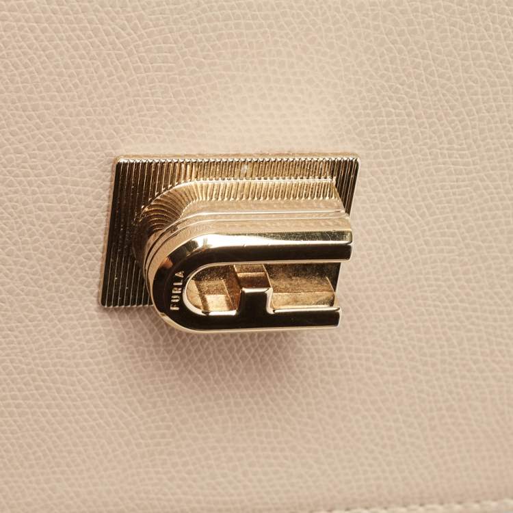 Pre Owned Furla Beige Leather Metropolis Shoulder Bag