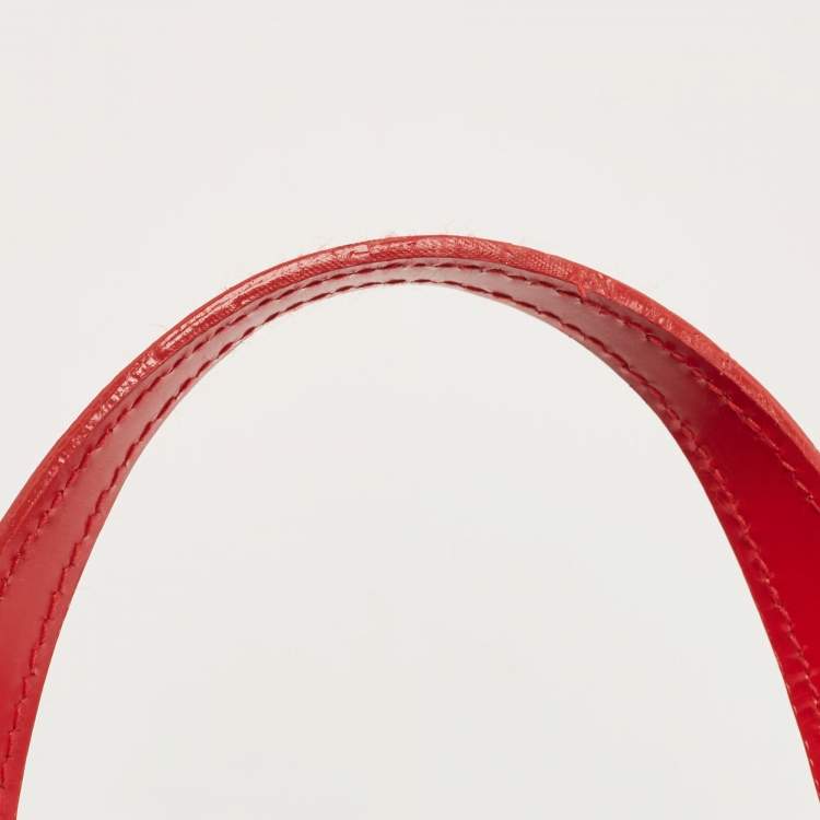 Pre Owned Furla Red Gloss Leather And Fabric Shoulder Bag