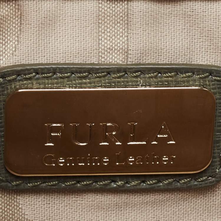 Pre Owned Furla Green Leather Mini Metropolis Crossbody Bag
