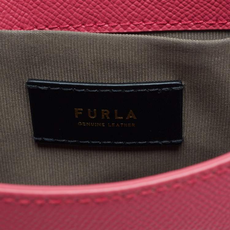 Pre Owned Furla Fuchsia Leather Mini Metropolis Crossbody Bag