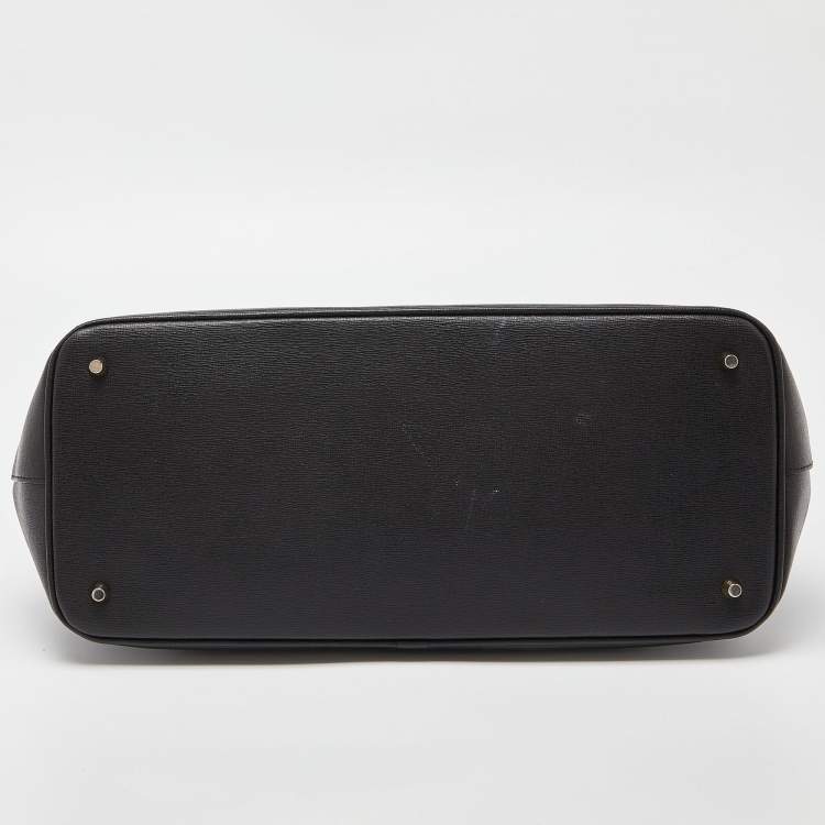 Pre Owned Furla Black Leather Linda Tote