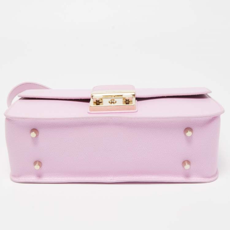 Pre Owned Furla Pink Leather Metropolis Crossbody Bag