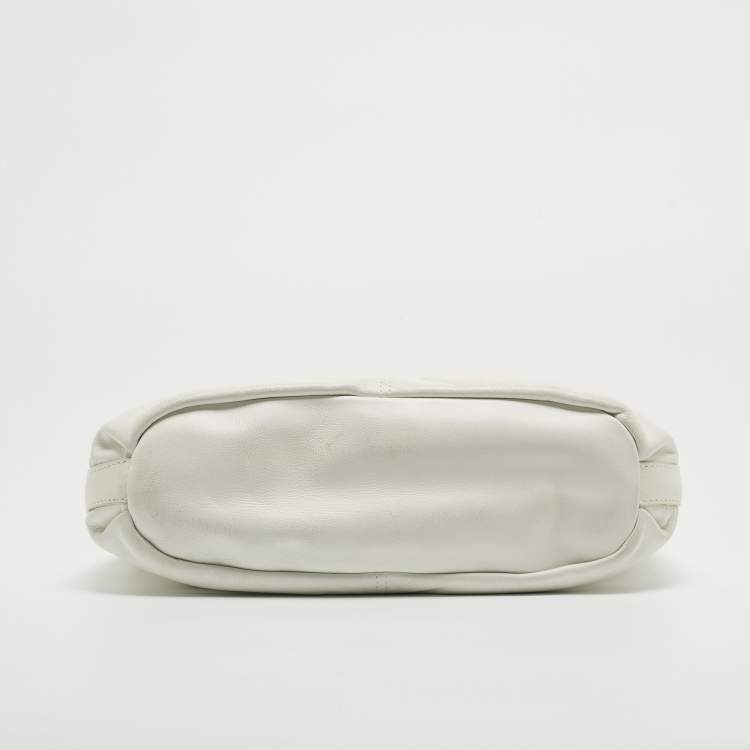 Pre Owned Furla White Leather Hobo 