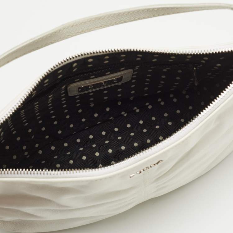 Pre Owned Furla White Leather Hobo 