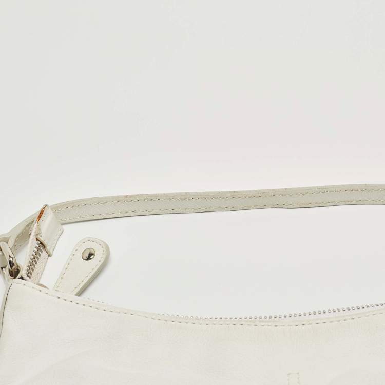 Pre Owned Furla White Leather Hobo 