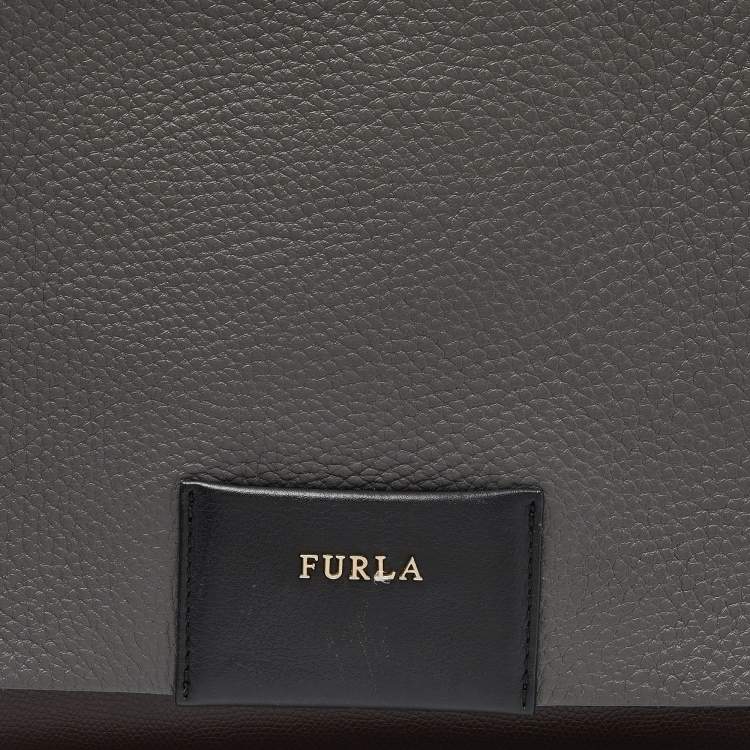 Pre Owned Furla Tri Color Leather Meridienne Crossbody Bag