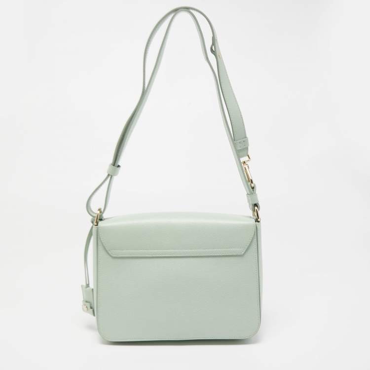 Pre Owned Furla Mint Green Leather Metropolis Shoulder Bag