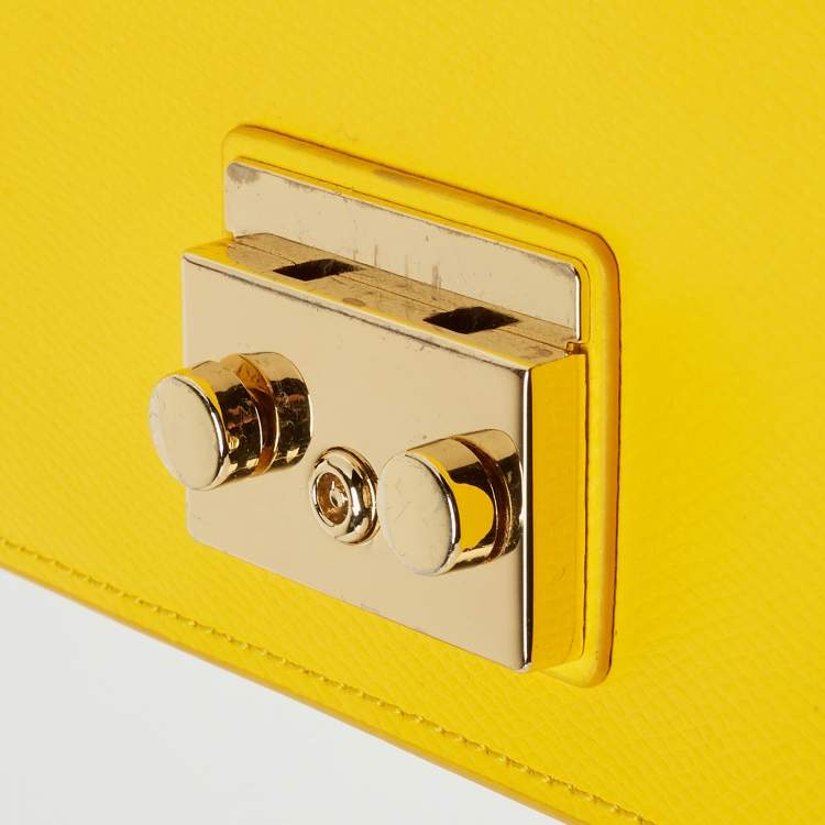 Pre Owned Furla Yellow Leather Metropolis Shoulder Bag