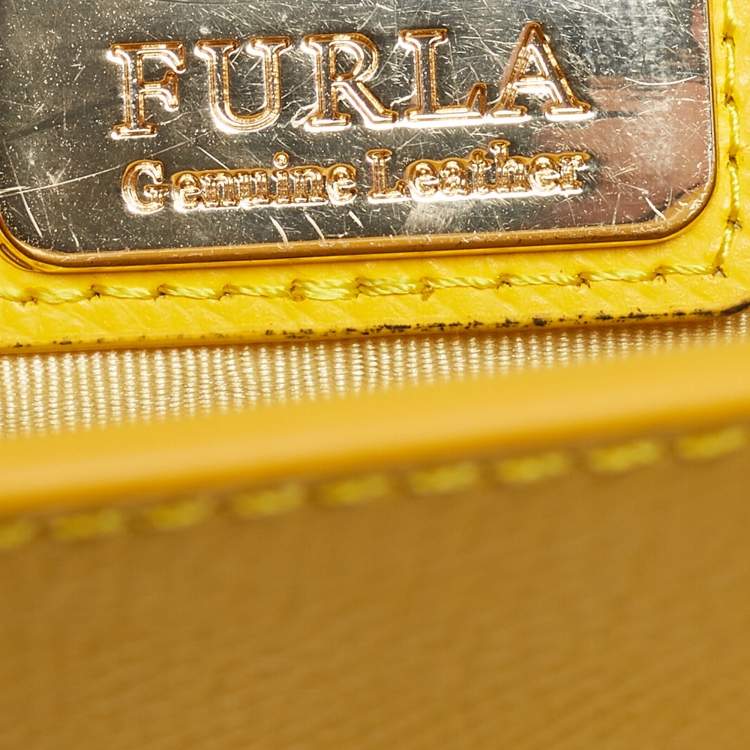 Pre Owned Furla Yellow Leather Metropolis Shoulder Bag