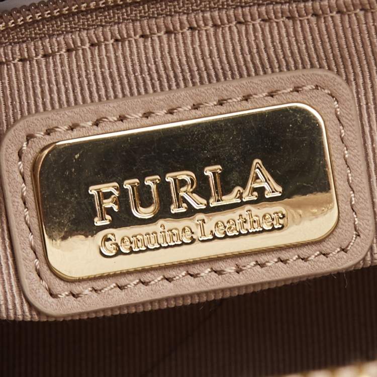 Pre Owned  Furla Pink Leather Pin Cometa Tote