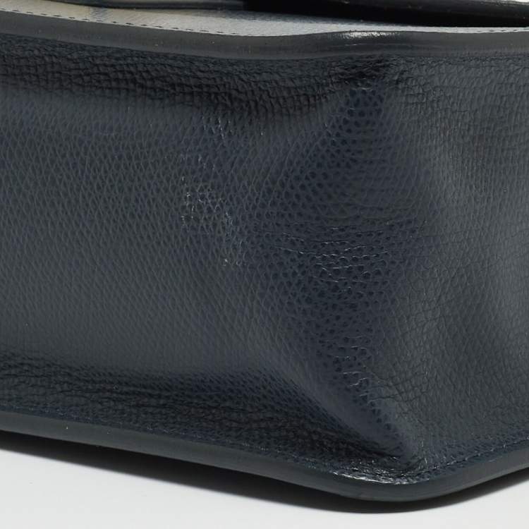 Pre Owned Furla Navy Blue Leather Metropolis S Top Handle Bag