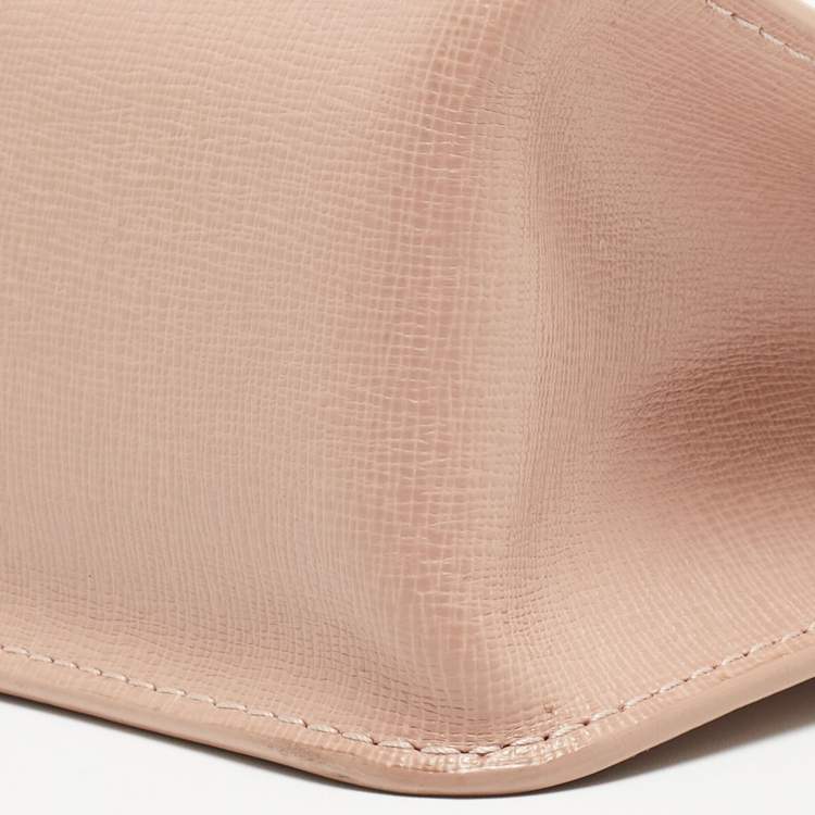 Pre Owned Furla Old Rose Leather Mini Metropolis Crossbody Bag