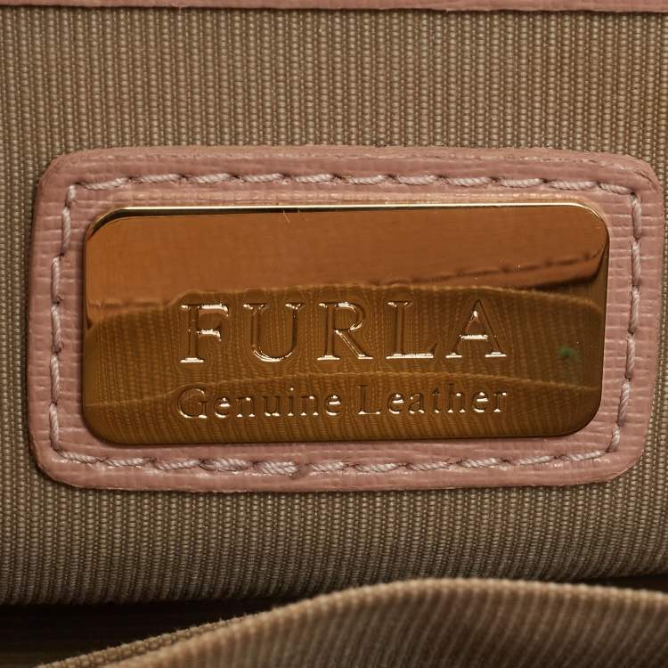 Pre Owned Furla Old Rose Leather Mini Metropolis Crossbody Bag