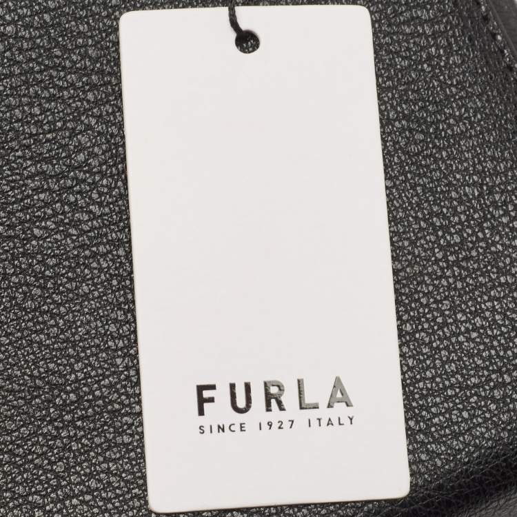 Pre Owned Furla Grey/Black Leather Amica Camera Crossbody Bag