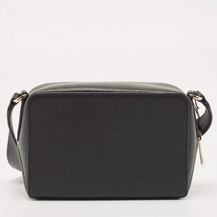 Pre Owned Furla Grey/Black Leather Amica Camera Crossbody Bag