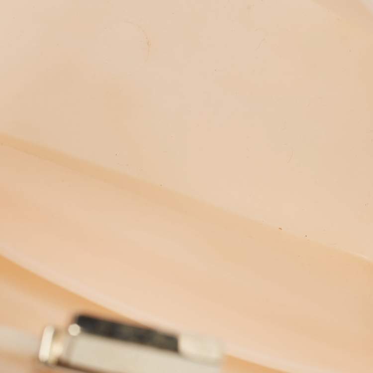 Pre Owned Furla Peach Rubber Candy Flap Top Handle Bag