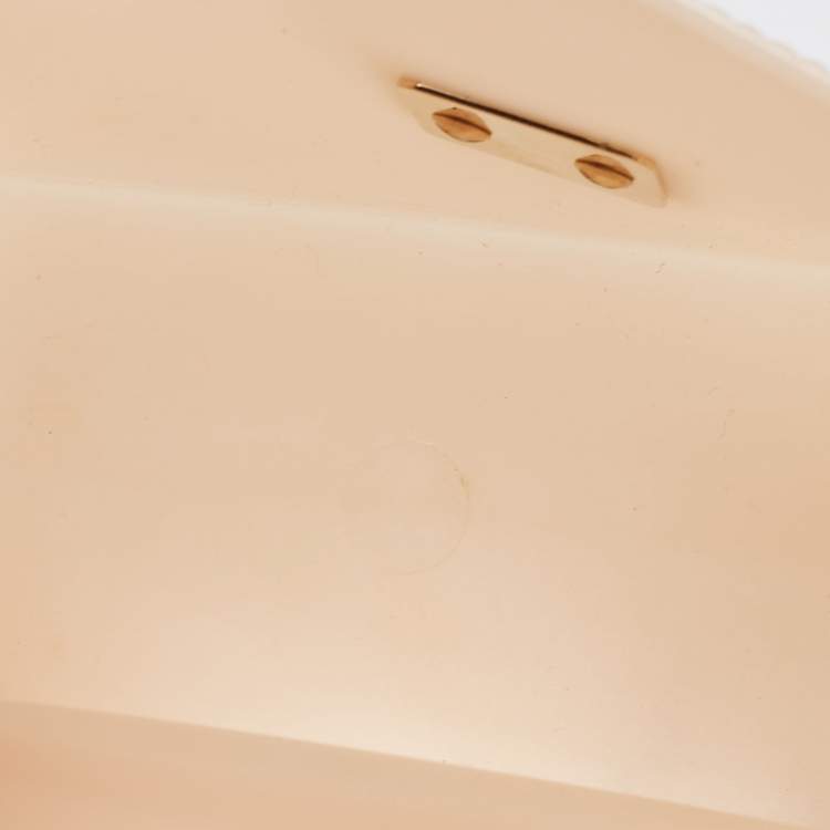 Pre Owned Furla Peach Rubber Candy Flap Top Handle Bag