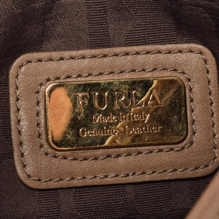 Pre Owned Furla Tri Color Leather Flap Crossbody Bag
