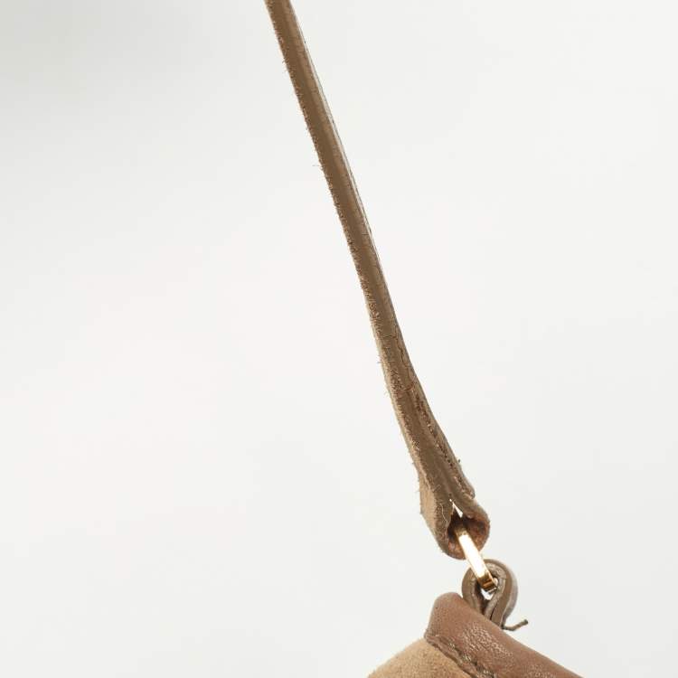 Pre Owned Furla Tri Color Leather Flap Crossbody Bag