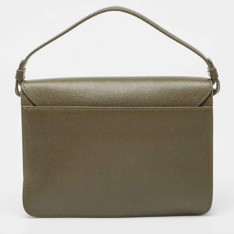 مملوكة مسبقًا Furla Olive Green Leather Small Metropolis Crossbody Bag