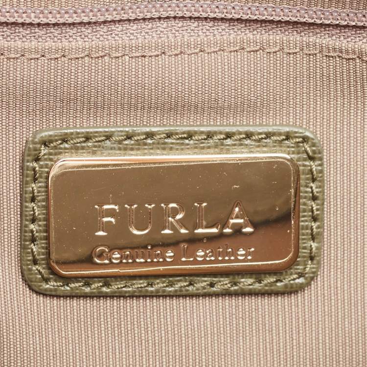 مملوكة مسبقًا Furla Olive Green Leather Small Metropolis Crossbody Bag